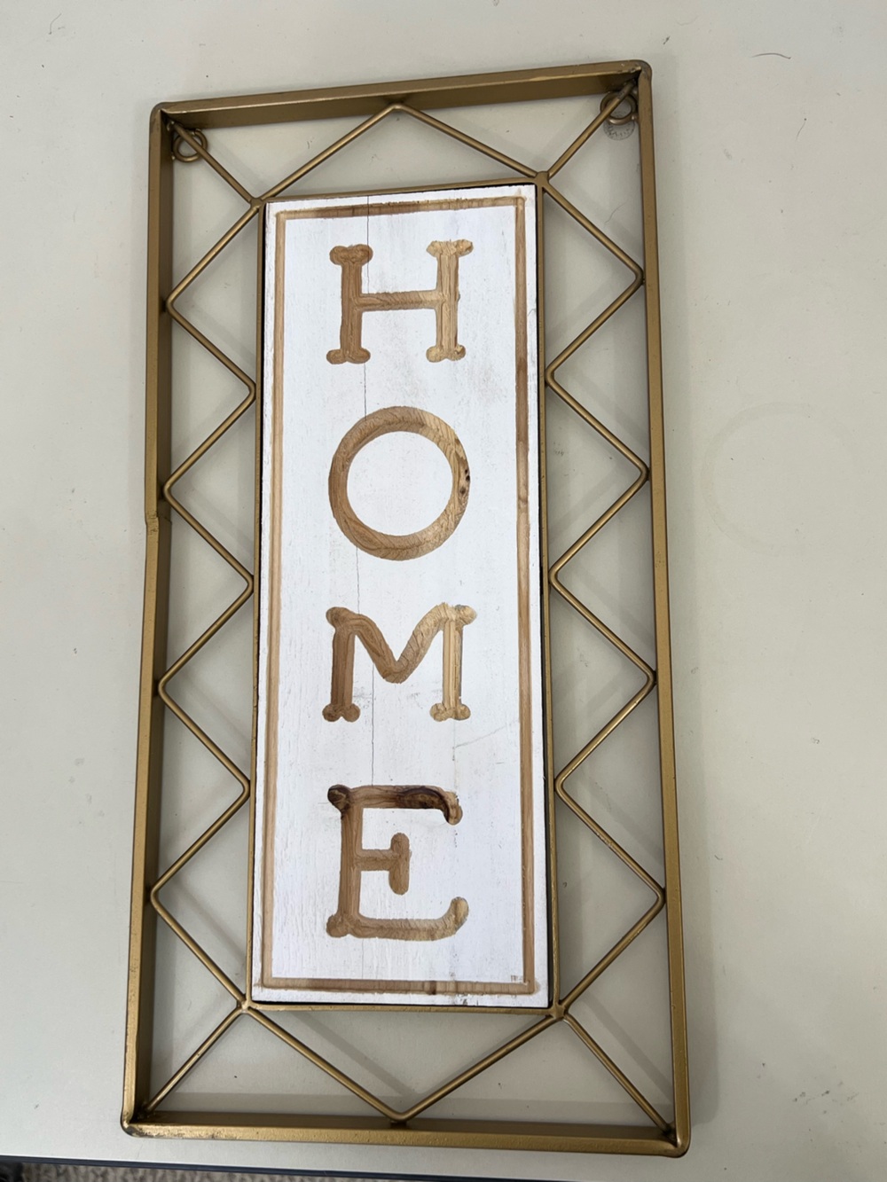 HOME WOOD & METAL WALL PLAQUE